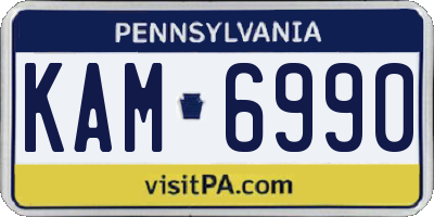 PA license plate KAM6990