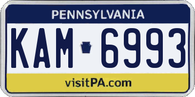 PA license plate KAM6993