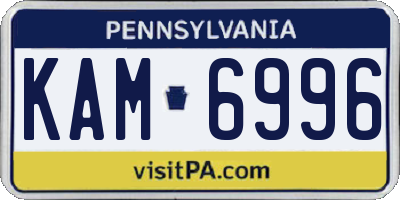 PA license plate KAM6996