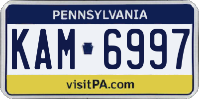 PA license plate KAM6997