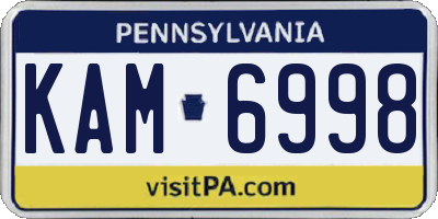 PA license plate KAM6998