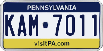 PA license plate KAM7011