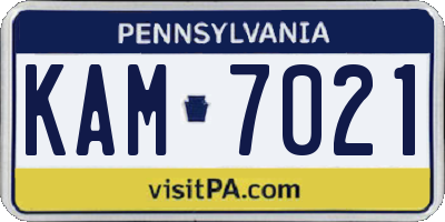 PA license plate KAM7021