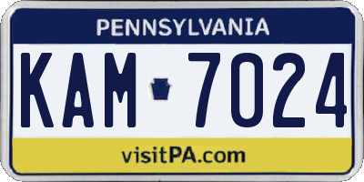 PA license plate KAM7024