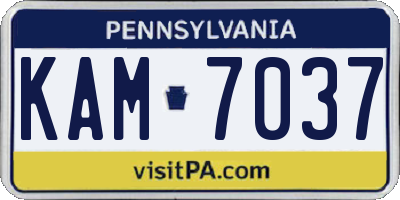PA license plate KAM7037