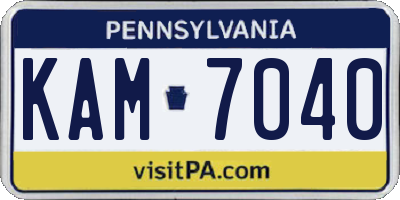PA license plate KAM7040