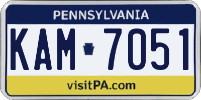 PA license plate KAM7051