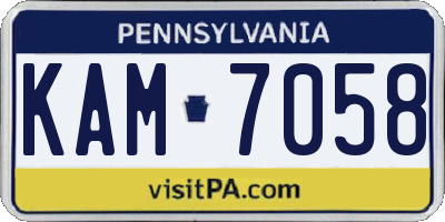 PA license plate KAM7058