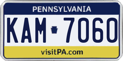 PA license plate KAM7060