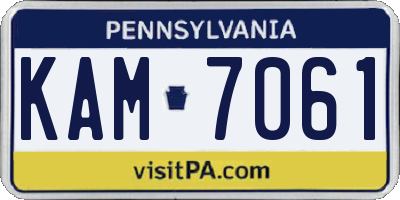 PA license plate KAM7061