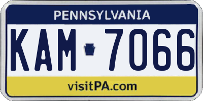 PA license plate KAM7066
