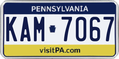 PA license plate KAM7067