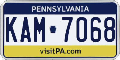 PA license plate KAM7068