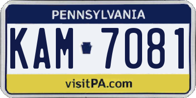 PA license plate KAM7081