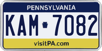 PA license plate KAM7082