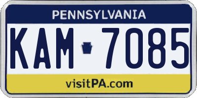 PA license plate KAM7085