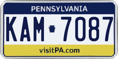 PA license plate KAM7087