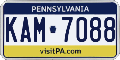 PA license plate KAM7088