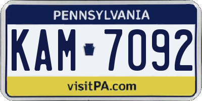 PA license plate KAM7092
