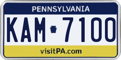 PA license plate KAM7100
