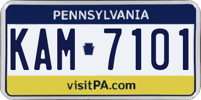 PA license plate KAM7101
