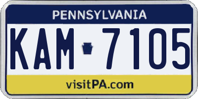 PA license plate KAM7105