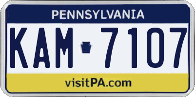 PA license plate KAM7107