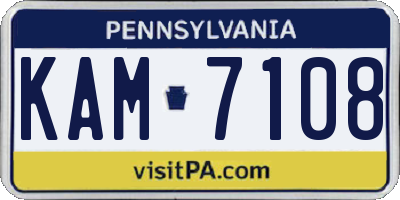PA license plate KAM7108