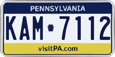 PA license plate KAM7112