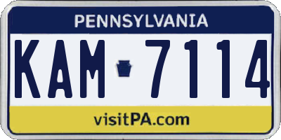 PA license plate KAM7114