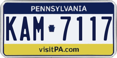 PA license plate KAM7117