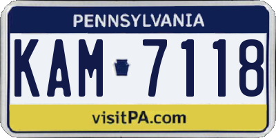 PA license plate KAM7118
