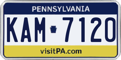 PA license plate KAM7120