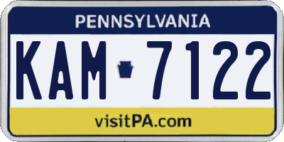 PA license plate KAM7122