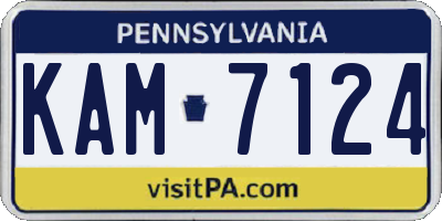 PA license plate KAM7124