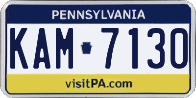 PA license plate KAM7130