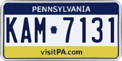 PA license plate KAM7131