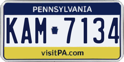 PA license plate KAM7134