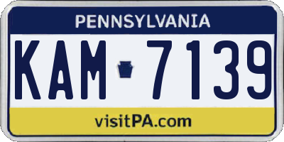 PA license plate KAM7139