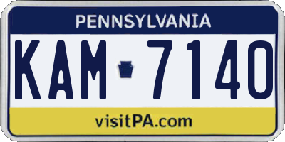 PA license plate KAM7140