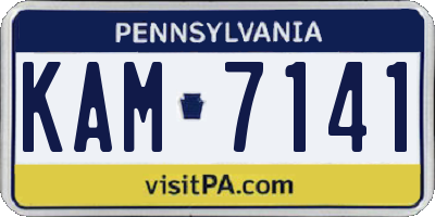 PA license plate KAM7141