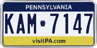 PA license plate KAM7147