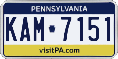PA license plate KAM7151