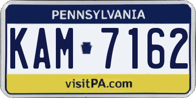 PA license plate KAM7162