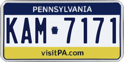 PA license plate KAM7171