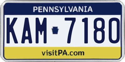 PA license plate KAM7180
