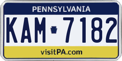 PA license plate KAM7182