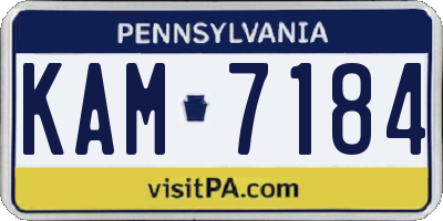 PA license plate KAM7184