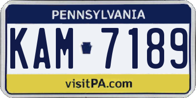 PA license plate KAM7189