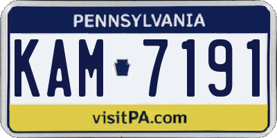 PA license plate KAM7191
